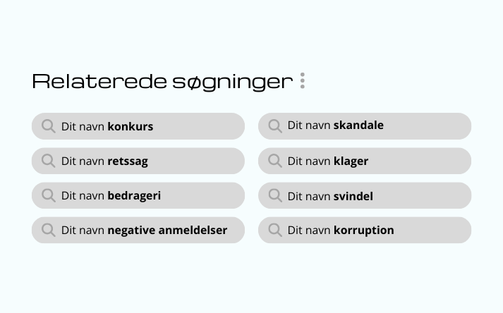 Illustration af søgeforslag i relaterede søgninger 